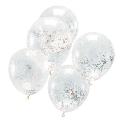 Konfettiballonger Glitter Holografisk - 5-pack