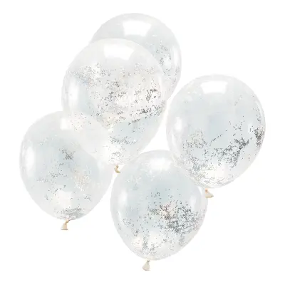 Konfettiballonger Glitter Holografisk - 5-pack