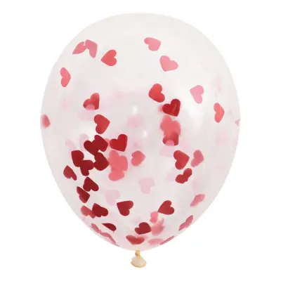 Konfettiballonger Hjärtan Stora - 5-pack