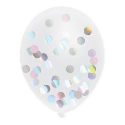 Konfettiballonger Holografisk Silver