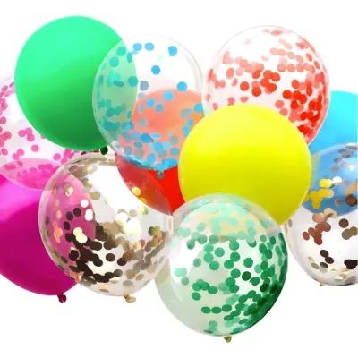 Konfettiballonger Mix Regnbåge - 12-pack