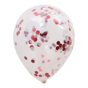 Konfettiballonger Röd/Vit - 5-pack