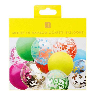 Konfettiballonger Rainbow - 12-pack