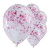 Konfettiballonger Rosa Konfetti - 5-pack