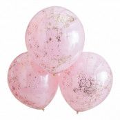 Konfettiballonger Rosa/Roséguld - 3-pack