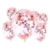 Konfettiballonger Roséguld - 6-pack