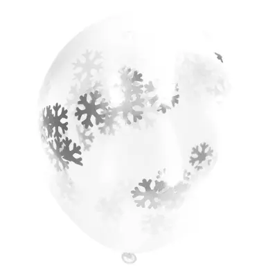 Konfettiballonger Snöflingor Silver - 4-pack