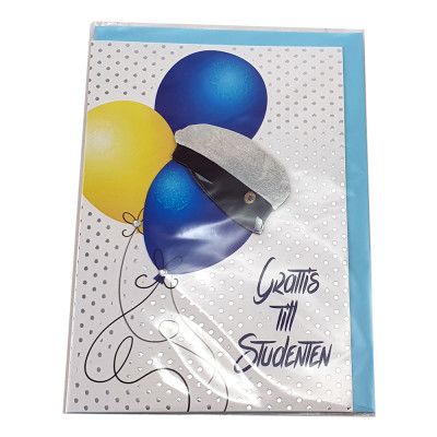 Kort Grattis till Studenten - 12,5 x 18 cm