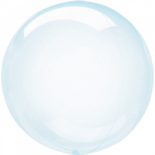 Kristallklar klotrund ballong - blå