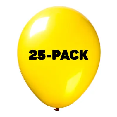 Latexballong Crystal Gul - 25-pack