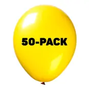 Latexballong Crystal Gul - 50-pack