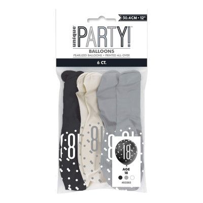 Ballonger 18 Svart/Grå/Vit 18 - 6-pack