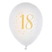 Latexballonger Siffra Vit/Guld - Siffra 18