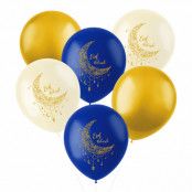 Latexballonger Eid Mubarak - 6-pack