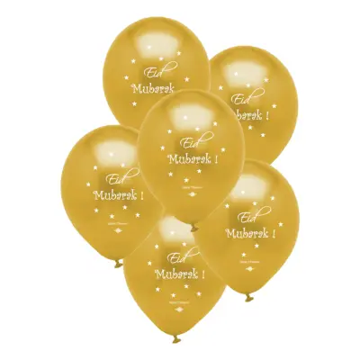 Latexballonger Eid Mubarak Guld - 10-pack