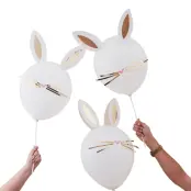 Latexballonger Gör-Din-Egen Påskhare - 5-pack