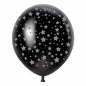 Latexballonger med Silverstjärnor - 8-pack