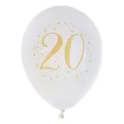 Ballonger Siffra Vit/Guld - Siffra 20
