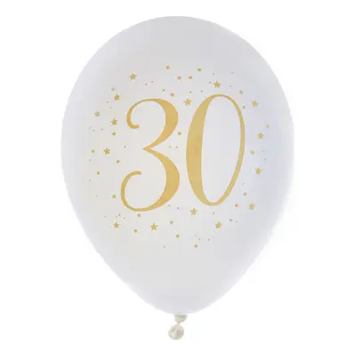 Ballonger Siffra Vit/Guld - Siffra 30