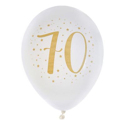 Ballonger Siffra Vit/Guld - Siffra 70