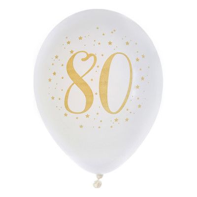 Ballonger Siffra Vit/Guld - Siffra 80