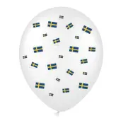 Ballonger Svenska Flaggor - 6-pack