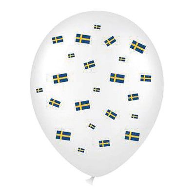 Ballonger Svenska Flaggor - 6-pack