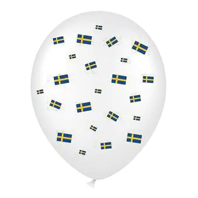 Ballonger Svenska Flaggor - 6-pack