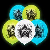 LED-Ballonger Birthday Boy - 5-pack