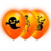 LED-Ballonger Halloween - 5-pack Röda