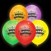 LED-Ballonger Happy Birthday - 5-pack