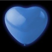 LED-Ballonger Hjärtan Blå - 5-pack