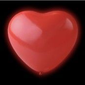 LED-Ballonger Hjärtan Röda - 5-pack