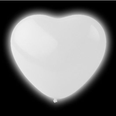 LED-Ballonger Hjärtan Vita - 5-pack