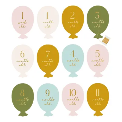 Milstolpekort för Baby Ballonger