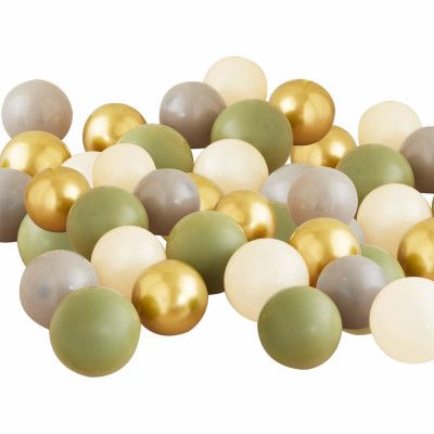 Latexballonger Mini Grön/Guld Mix - 40-pack