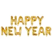 Nyårsfest Bokstavsballonger"HAPPY NEW YEAR"Guld