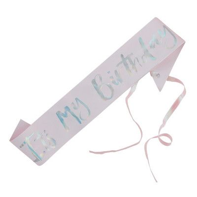 Ordensband It´s My Birthday Ljusrosa