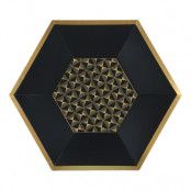 Papperstallrikar Hexagon Svart/Guld - 10-pack