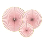 Pappersfjädrar Rosa/Guld Pastell - 3-pack