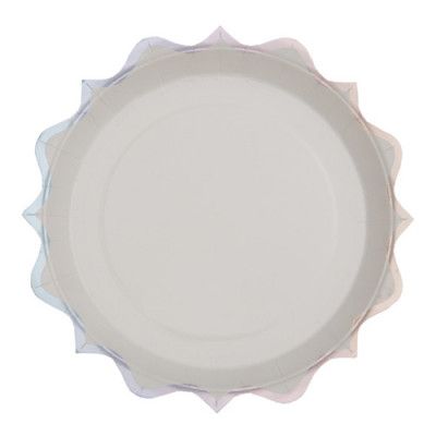 Papperstallrik Skulptur Regnbågsskimrande