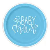 Papperstallrikar Baby Shower Blå - 8-pack