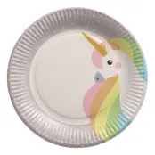 Papperstallrikar Enhörning Grå - 10-pack