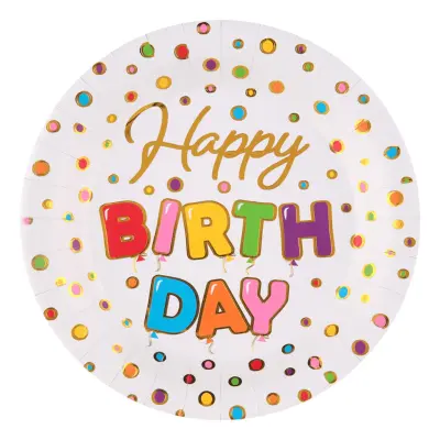 Papperstallrikar Happy Birthday - 10-pack