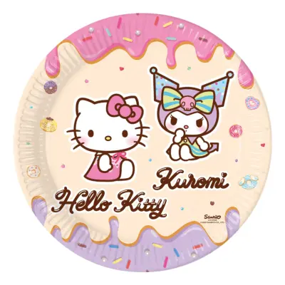 Papperstallrikar Hello Kitty&Kuromi - 8-pack