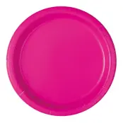 Papperstallrikar Neonrosa - 16-pack