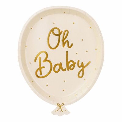 Papperstallrikar Oh Baby Ballong