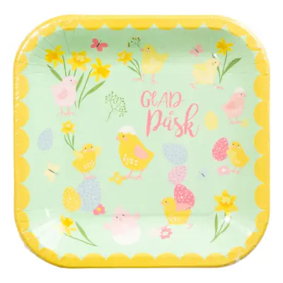 Papperstallrikar Påskkycklingar&Ägg - 8-pack