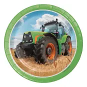 Papperstallrikar Tractor Time - 8-pack