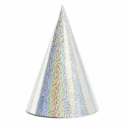 Partyhattar Holografiska Silver - 6-pack